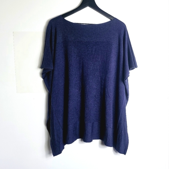 Picadilly Cap Sleeve Soft Knit Women's Pullover Poncho Blouse One Size - Picture 6 of 6